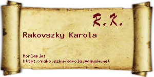 Rakovszky Karola névjegykártya